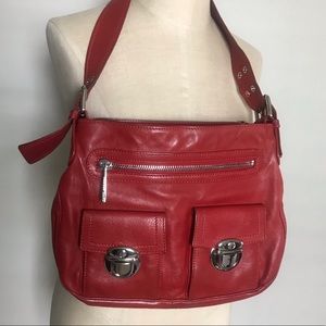 Marc Jacobs red leather multi compartment bag